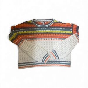 Fashion Nova Colorful Striped Crew Neck Sweater